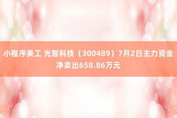 小程序美工 光智科技（300489）7月2日主力资金净卖出658.86万元